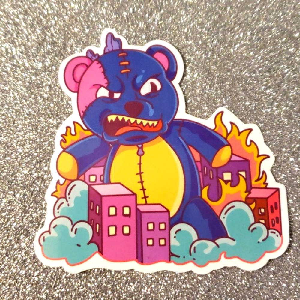 Art GOTHIC PASTEL waterproof sticker teddy bear